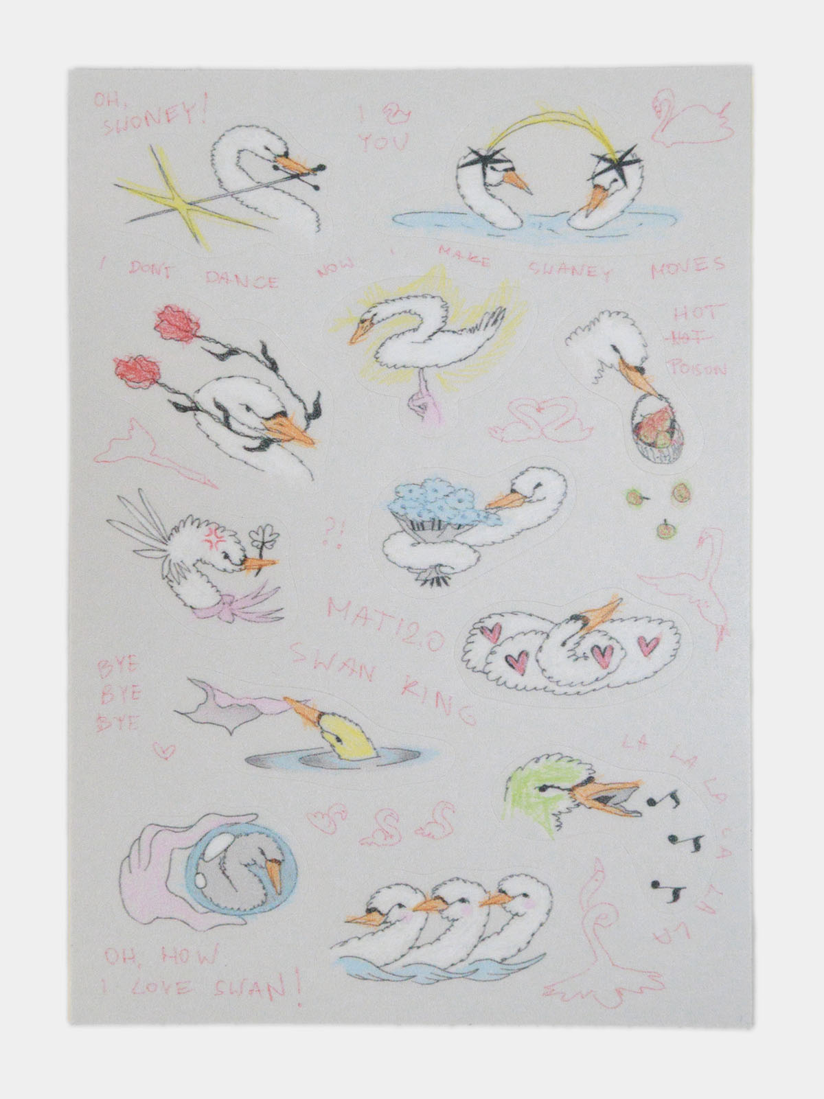Swan Love Sticker Sheet